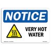 Signmission OSHA Sign, Very Hot Water With, 24in X 18in Decal, 24" W, 18" H, Landscape, OS-NS-D-1824-L-18872 OS-NS-D-1824-L-18872